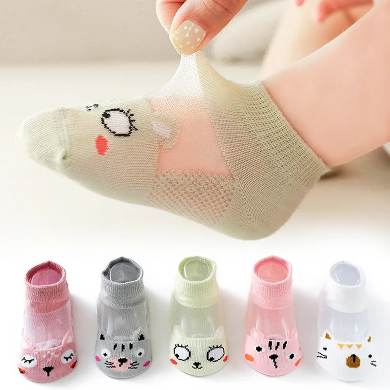 Cotton Socks Cartoon Socks Children Socks 5Pairs/lot Summer Spring New Baby Socks Cotton Animal Socks Dinosaur Cute Cool Thin Kids Mesh Colorful Children