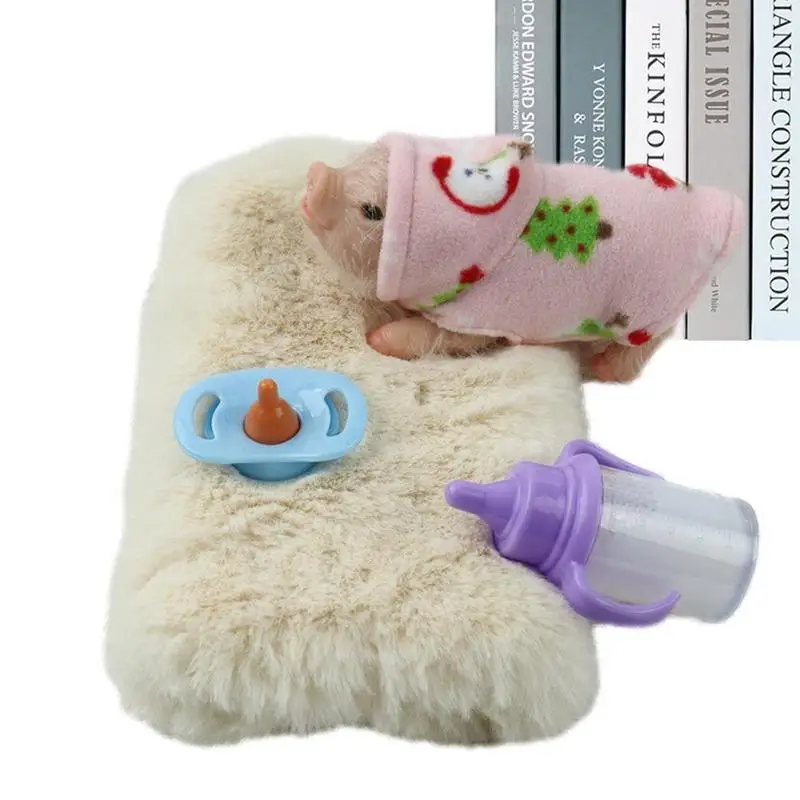 

Миниатюрная Реалистичная силиконовая свинка, яркая миниатюрная свинка, эластичная поддельная статуя животного, Реалистичная свинка-Реборн, Реалистичная Имитация животных