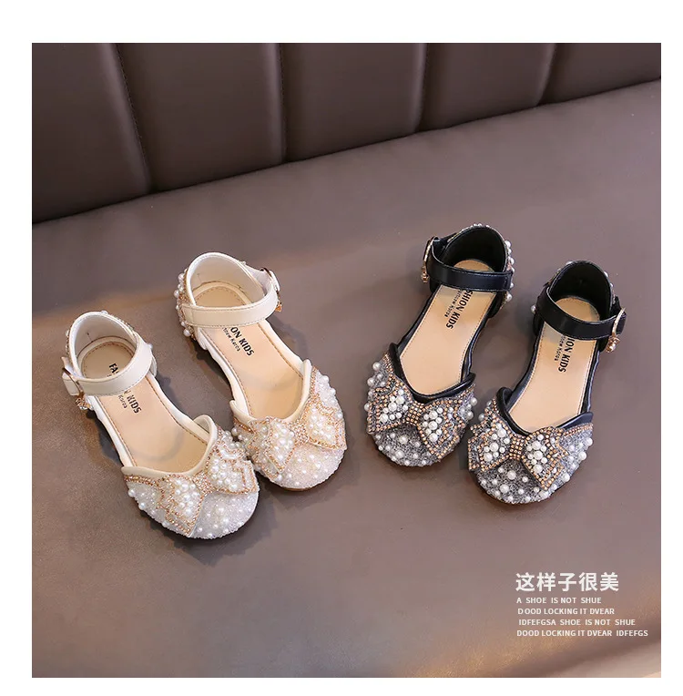 Ballerines Mary Jane en cuir PU avec nœud pour fille