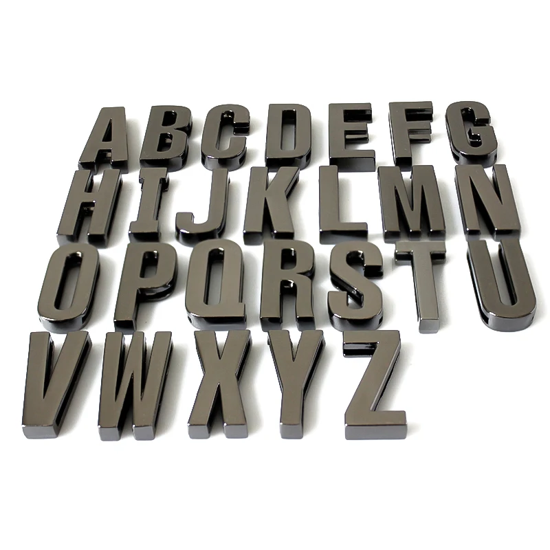 Black-Color-Letters-Alphabet-A-Z-30mm-Polished-Slide-Letters-Zinc-Alloy ...