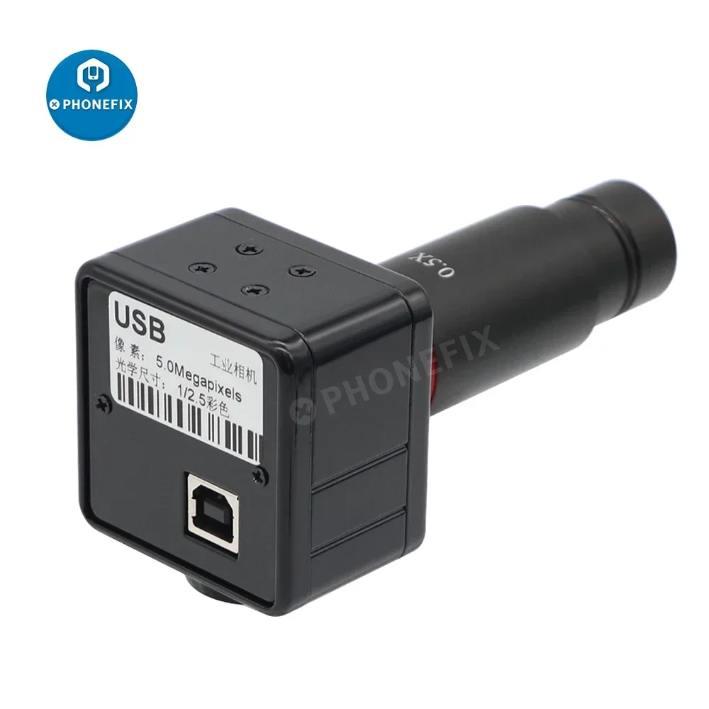 5MP C-mount Microscope Industrial Digital Camera USB 2.0 0.5X Eyepiece CMOS 23.2mm Adapter with 30/30.5mm Ring For Image Capture