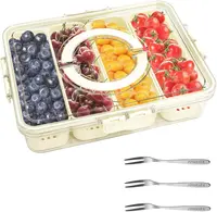 Snackle  Charcuterie Container, Divided Serving Tray with Lid, Fruit  Containers for Fridge, Portable Snack Platters, Veggie Tra 1