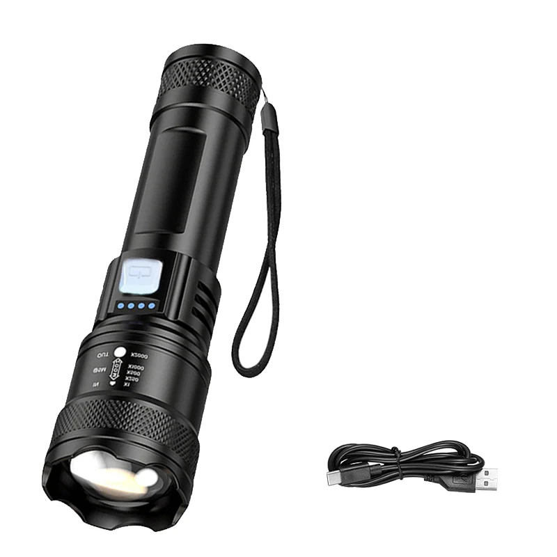 ตัวเลือกสินค้า ไฟหน้าจักรยาน LED สว่าง 2000 ลูเมน ซูมได้ ชาร์จ USB ได้