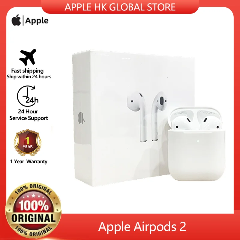 

100%Original Apple Airpods 2 Wireless Bluetooth earbuds Wireless charging box noise reduction for iPhone/iPad/Apple Watch