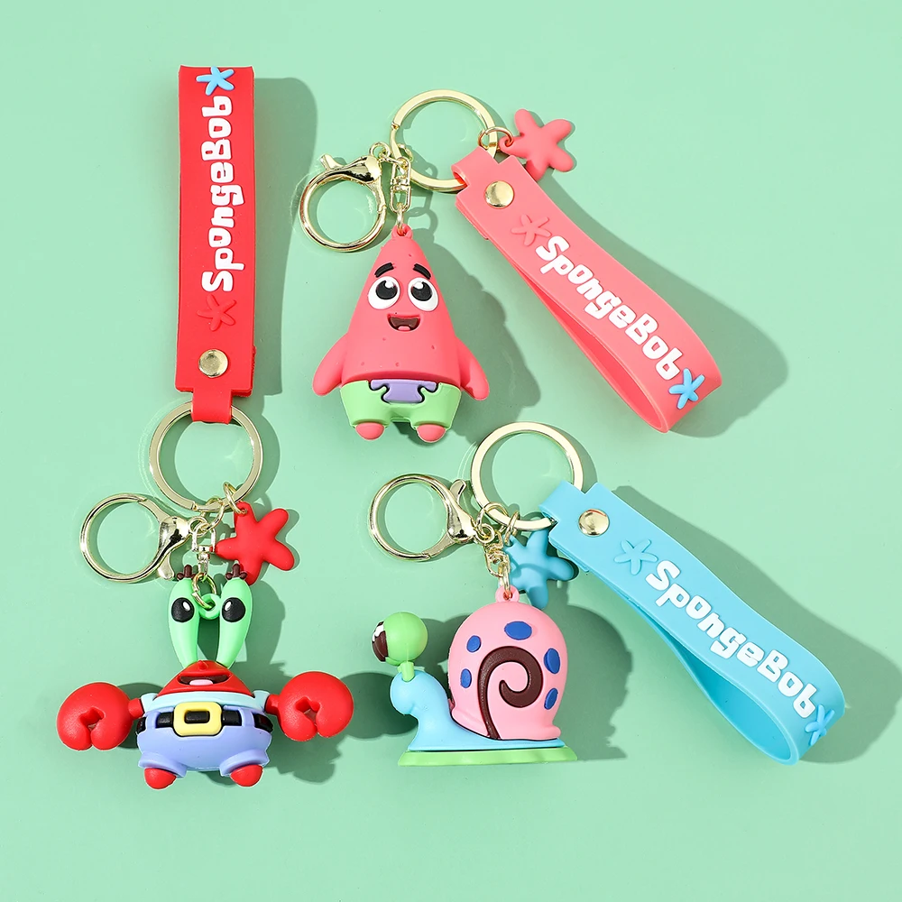

SpongeBob SquarePants Anime Figures Keychain Patrick Star Squidward Tentacles Bag Keyring for Kids Toys Birthday Gifts