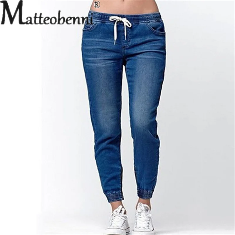 Women's Elastic Waist Lace-up Lantern Pants Fashion Daily Commuter Loose Flared Jeans Ladies Casual Street Leggings Trousers 5XL