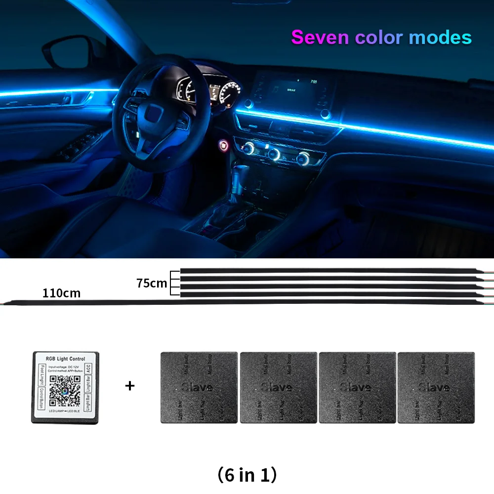 ตัวเลือกสินค้า แถบไฟ RGB ปรับแสงได้ 64 สี ควบคุมผ่านแอปพลิเคชัน