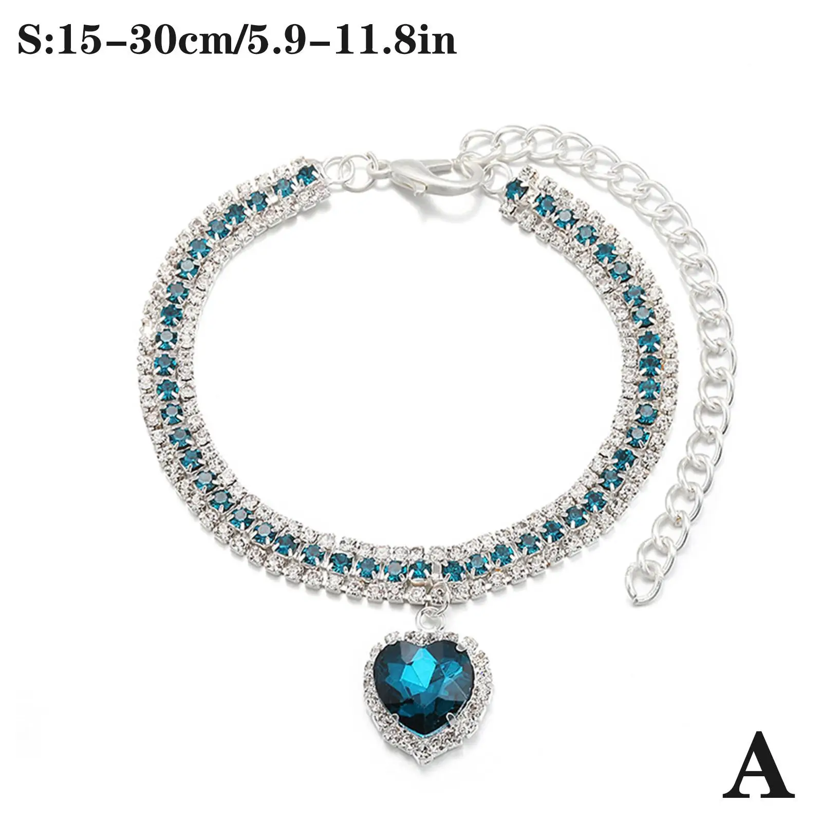 Elegant Crystal Pendant Pet Collar - Adjustable Rhinestone Necklace