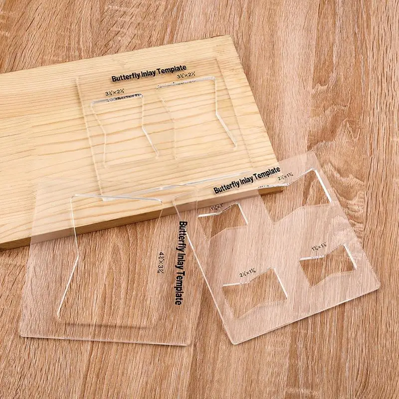 Wood Inlay Templates 3X Woodworking Router Template Transparent Tool Engraving Stencil Accessories For Creating Unique Furniture