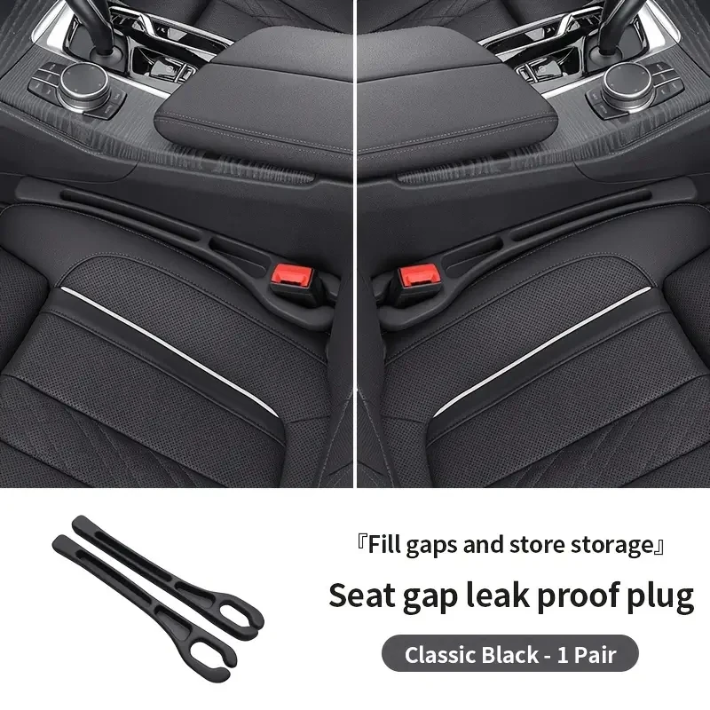 Car Seat Gap Stuff Side Seam Leakproof Storage Organizer Car Two Grooves Seat Gap Plug Strip Interior Accessories 2pc car seat gap plug