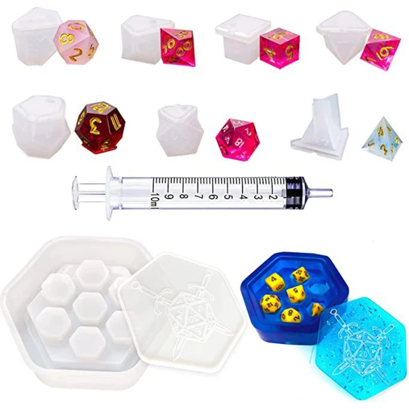 

7 Shapes Molds Silicone Hexagon Box Mold Polyhedral Mold Storage