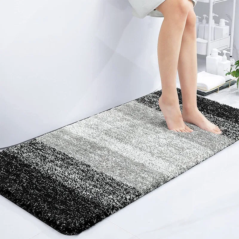 Gradient Bathroom Absorbent Mat Non-Slip Microfiber Rug for Kitchen Bathroom Floor Waterproof Door Mat Bedroom Decor Modern