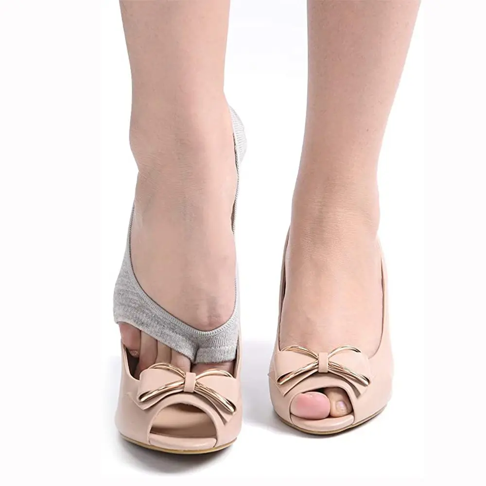 5 Pairs Non-slip Low Cut Woman Invisible Peep Toe Socks Breathable Socks Boat Socks