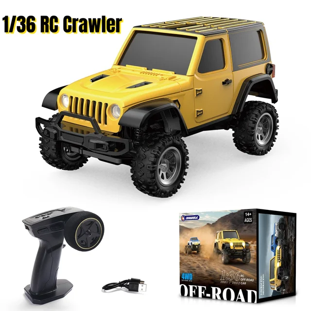 1/36 4WD RC Crawler Remote Control Crawler Off-Road Vehicle Lights 2.4Ghz Toy Model Birthday Gifts 3