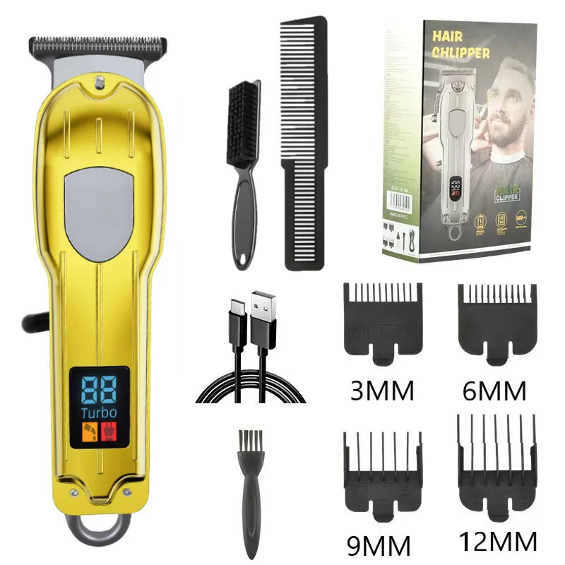 Wingsbro paslanmaz çelik saç kesme makinesi elektrikli şarj edilebilir saç kesme makinesi ev tipi elektrikli saç kesme makinesi sakal düzeltici tıraş makinesi