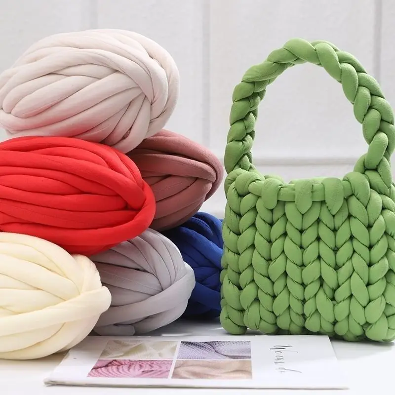 Super Bulky Chunky Yarn Thick diy hand-Knitting bag Soft
