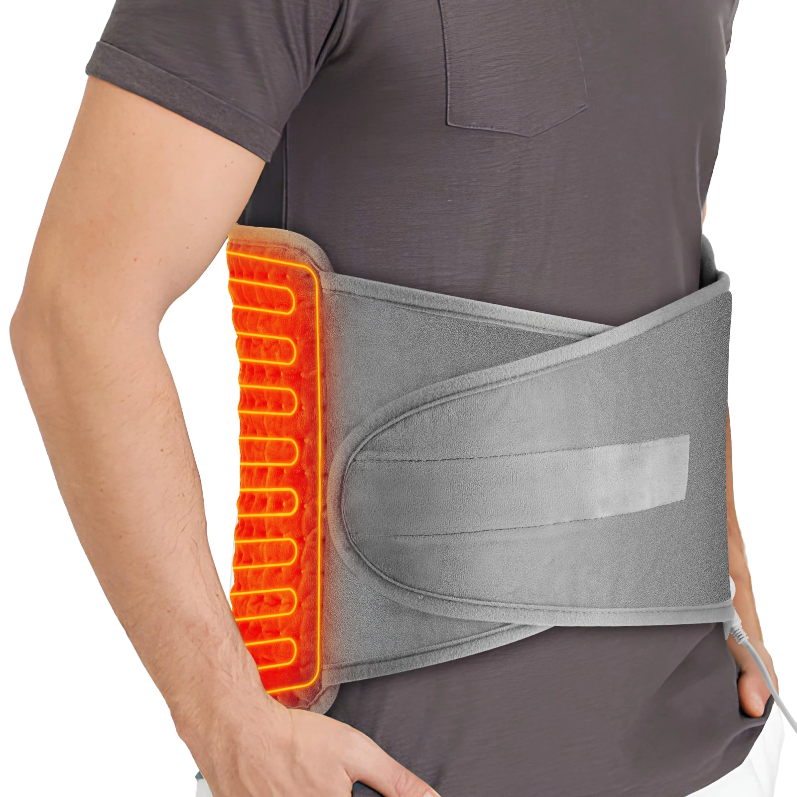 Heated Back Support Belt with Adjustable Temperature Warm Waist Brace Abdomen Warmer Lumbar Pad for Comfort Winter Hot Sale Gift