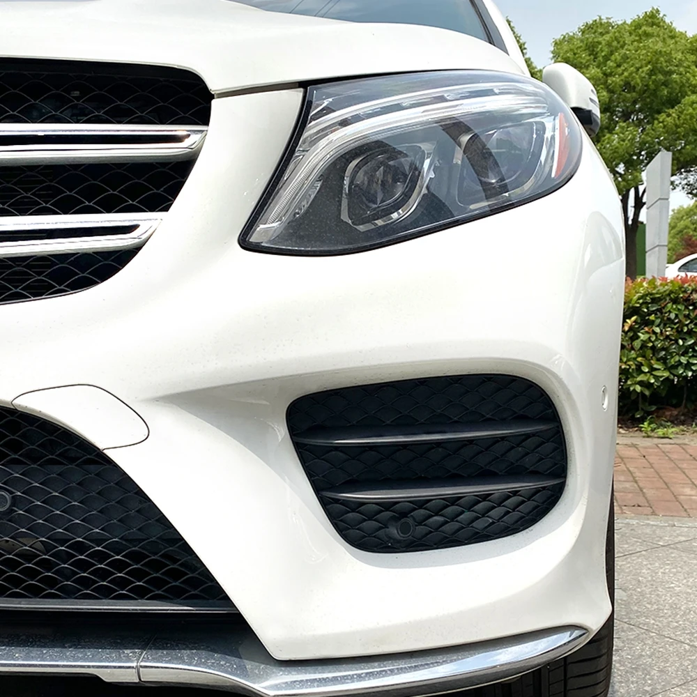 메르세데스 벤츠 GLE W166 GLS X166 GLE 쿠페 C292 2016-2019 AMG 프론트 범퍼 안개등 램프 커버, 공기 흡입 벤트 프레임 그릴
