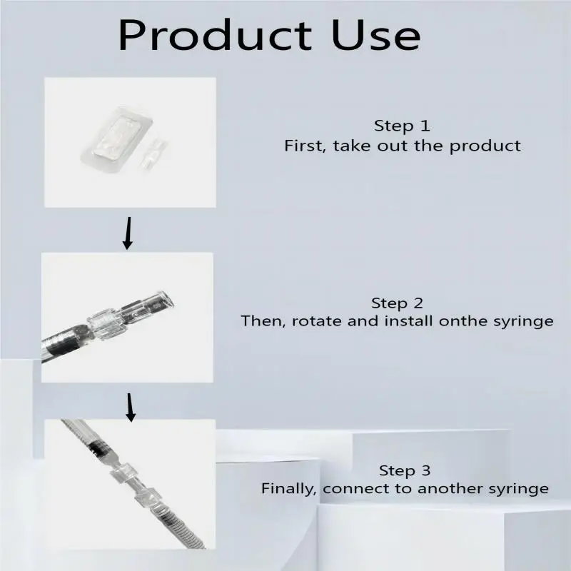 

Double external thread Ruhr connection syringe, sterile and transparent, suitable for pneumatic components, Ruhr joint leak