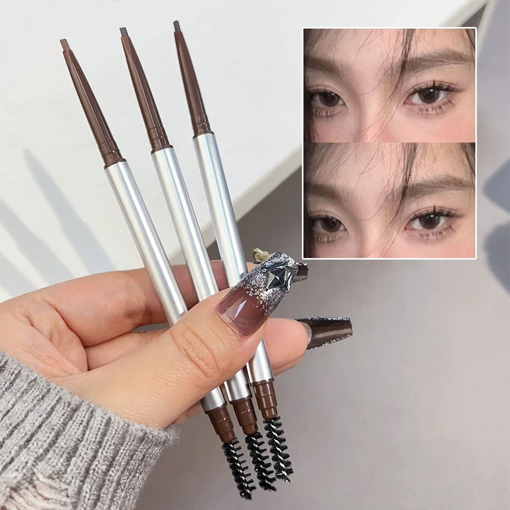 

Rotating small head long-lasting small triangle eyebrow pencil Student double head eyebrow pencil is not easy to halo makeup