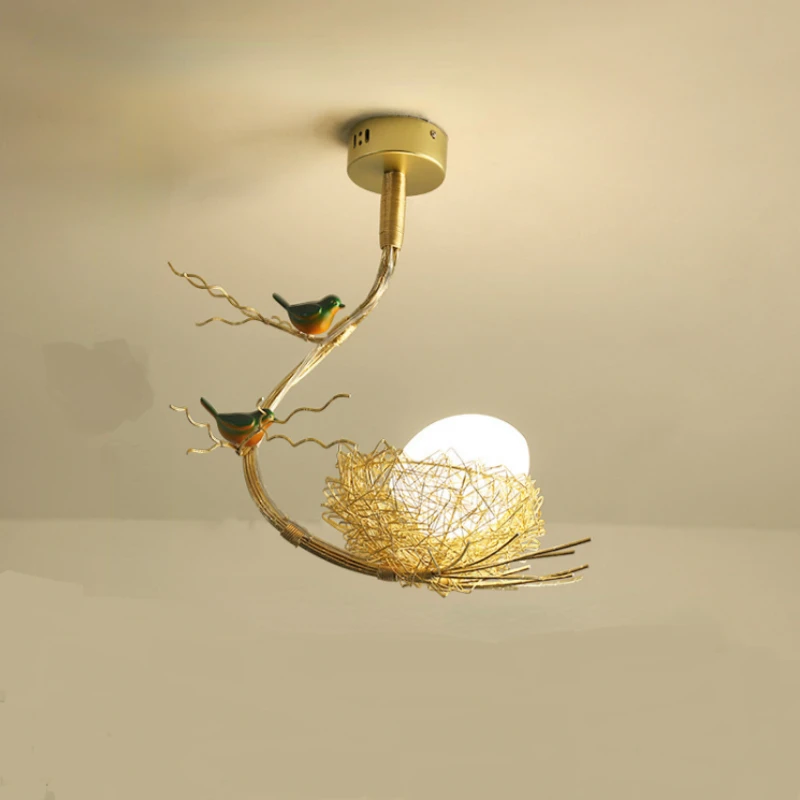 

Nordic Modern Design Bird'S Nest Glass Chandelier For Kitchen Dining Room Led Lamp Cottagecore Decor Suspended Luminaire Deign