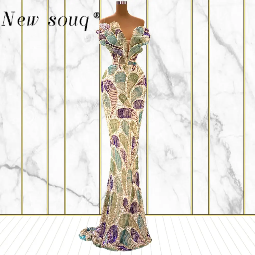 

Glitter Colorful Long Mermaid Evening Dresses for Women Wedding Party 2023 Sweetheart Neck Fashion Formal Dinner Prom Event Gown