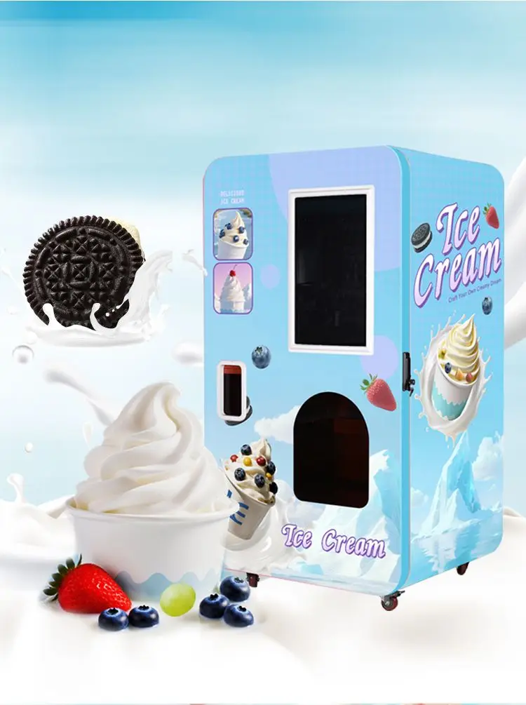 Heavy Duty 27 Inch Touch Screen Soft Ice Cream Vending Machine for Business