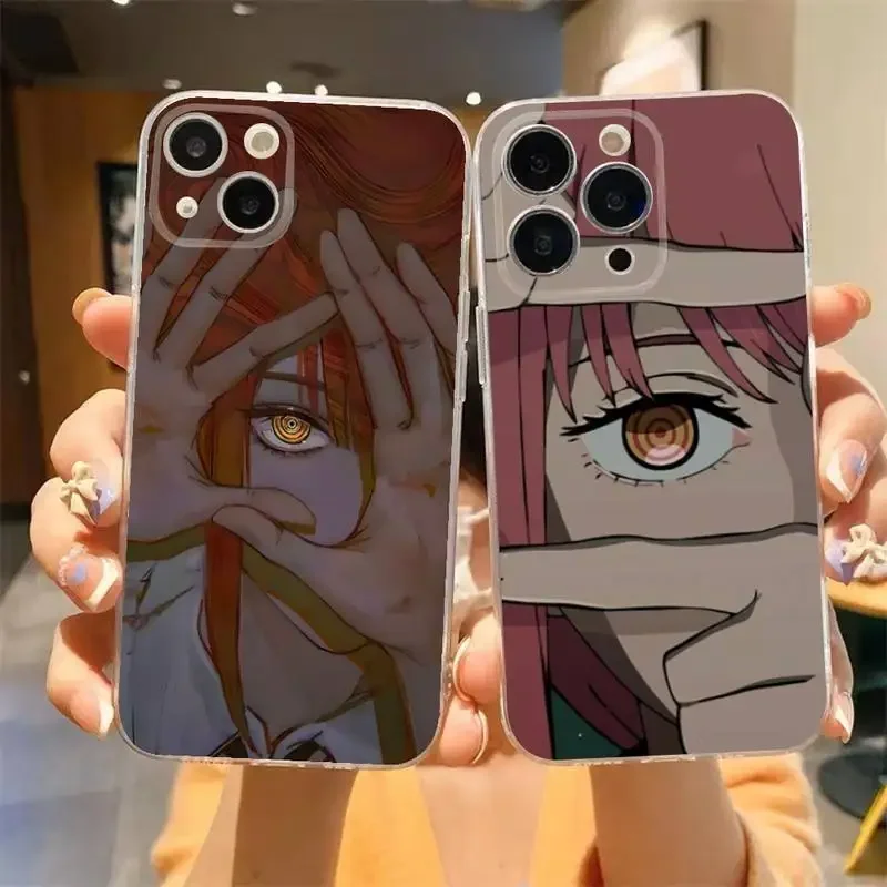 Custodia Per Telefono Manga C-Chainsaw Man Per Iphone 11 12 Mini 13 14 Pro Xs Max X 8 7 6S Plus 5 Se Xr Guscio Trasparente