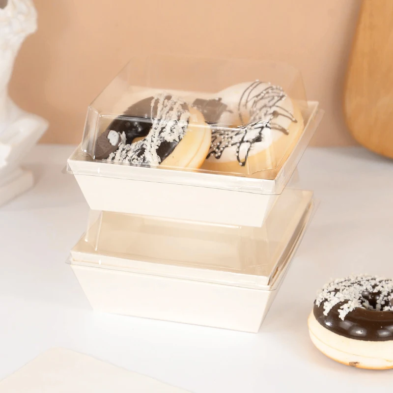 5Pcs White Kraft Paper Square Cake Boxes with Clear Window, Portable Bakery Gift Boxes ... - SKU KPCB2027 - UGI Packaging