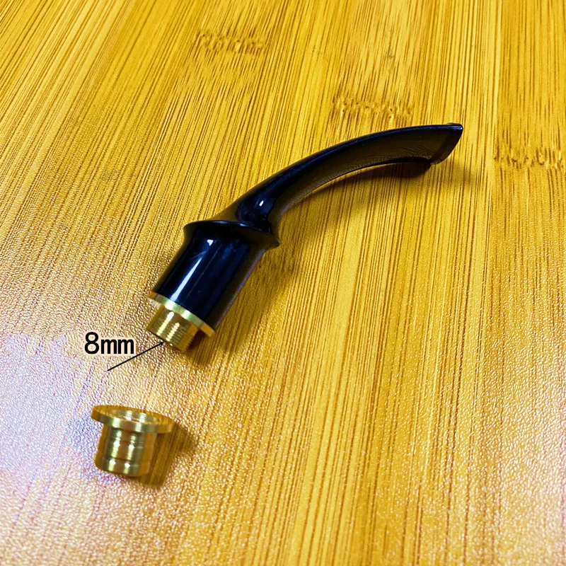 Smoking Pipe Specialized Bent Mouthpiece Acrylic Mouthpiece for 9mm Flue Wood Tobacco Pipe Accessories