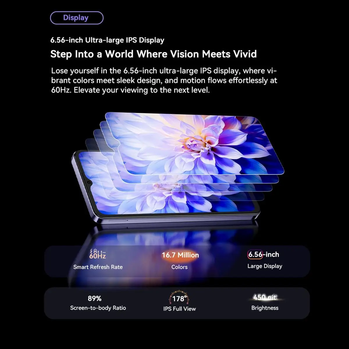 Blackview Oscal FLAT 2C Smartphone 2GB+64GB 6.56'' Unisoc T603 Octa Core 13MP Camera 5000mAh Battery 4G Android 14 Mobile Phone