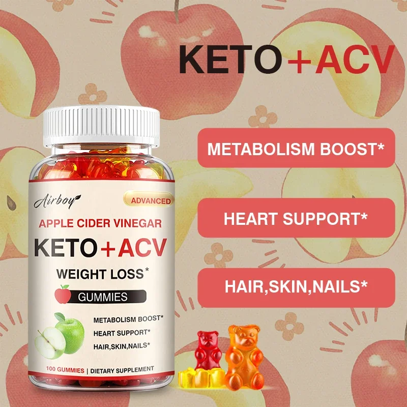 Keto + ACV Gummies-Supports Digestion, Metabolism, Detoxification and Cleansing, Boosts Energy, Suppresses Appetite