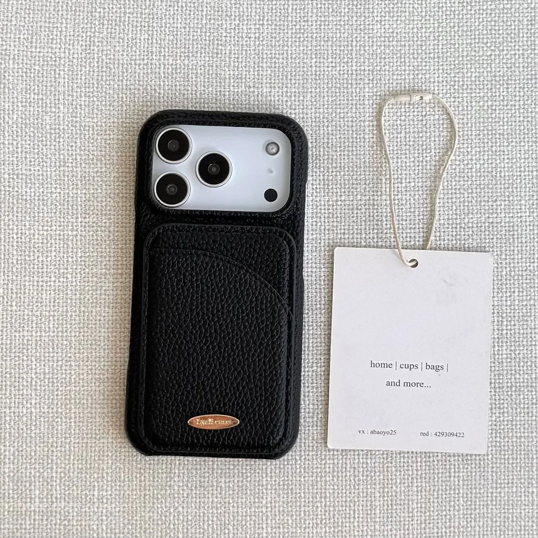 Luxury Elegant Leather Card Slot Wallet Case with Card Holder and Shell Phone Cover