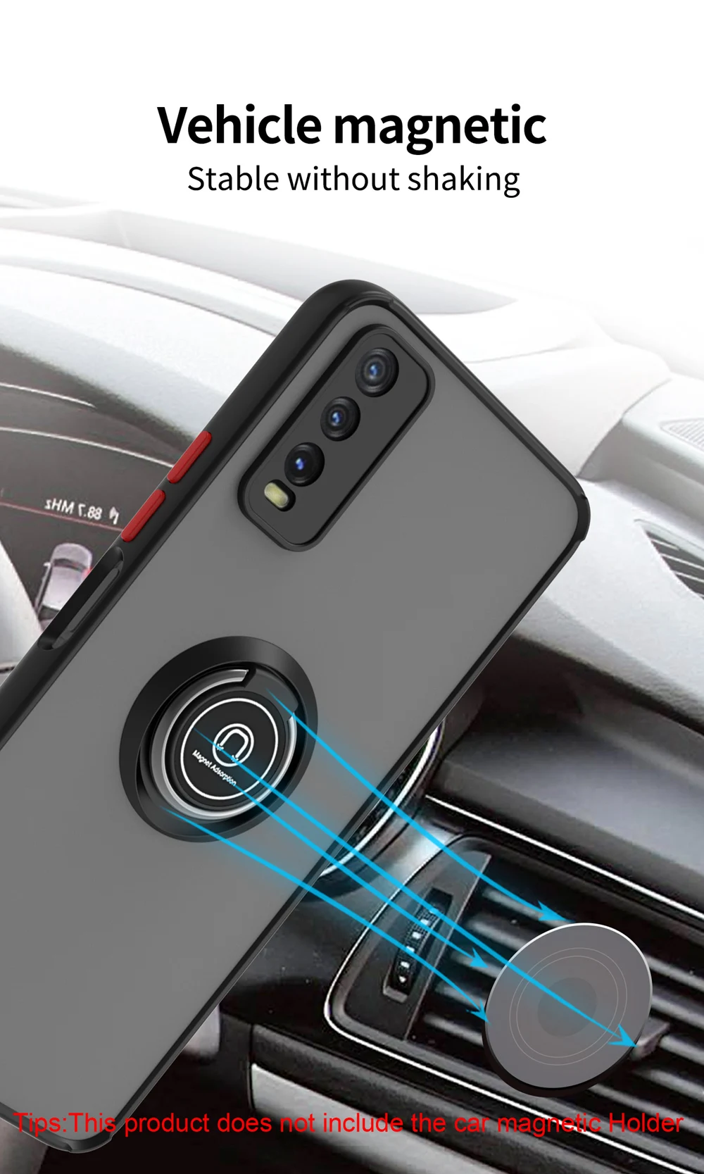 KEYSION Fashion Matte Case for VIVO Y20 Y20s G Y20A Y20i Transparent Ring Shockproof Phone Cover for VIVO Y12A Y11S Y12S_voghion.com