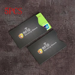 5 - Piece RFID Blocking Credit Card Protector Sleeves - Anti - Theft Cardholder Covers (Black)