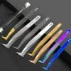 1 Pcs Eyelashes Tweezers Stainless Steel superhard Tweezers High Precision Anti-static tweezers for Eyelash Extensions 1