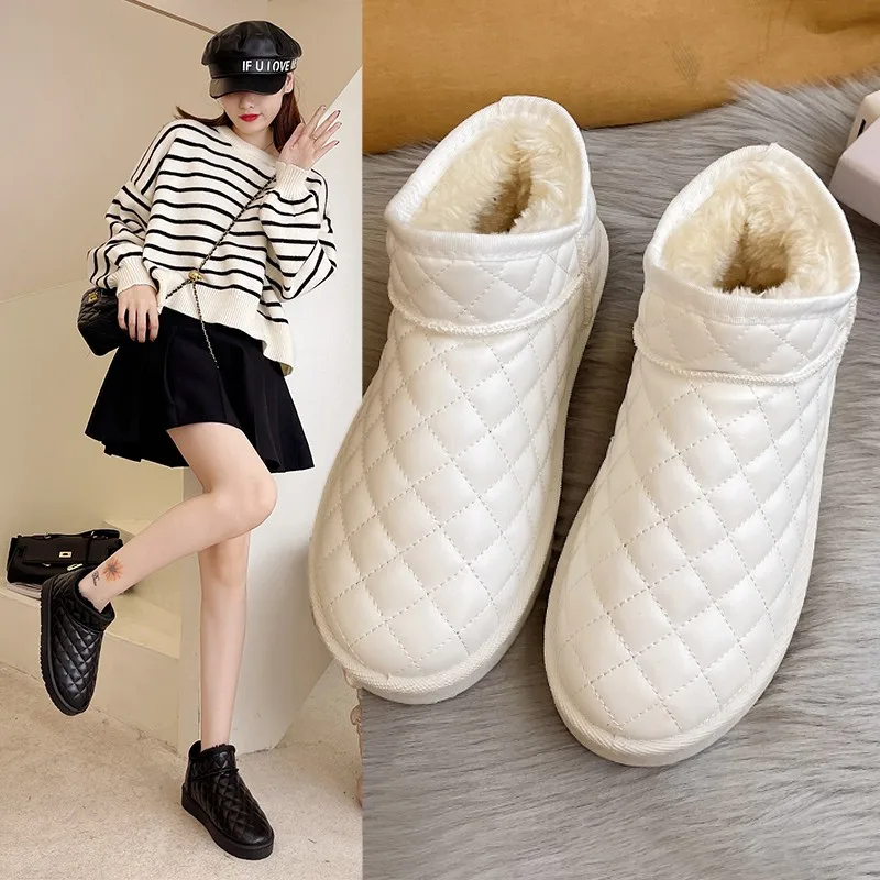 

Women Snow Boots Winter Warm Plush Boots Women Waterproof Slip-on Women Shoes Flat Casual Winter Shoes Ankle Boots For Women