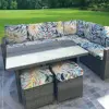 Outdoor Tropical Print Sofa Cushion Covers - Non-Slip Furniture Protectors, Replacement for Individual Seat Cushions 4
