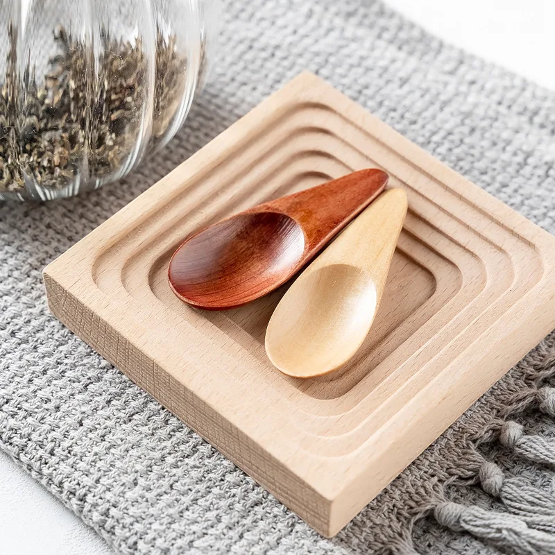 Mini Creative Tea Spoon Short Handled Small Wooden Coffee Spoon Spice Salt Milk Powder tea spoons