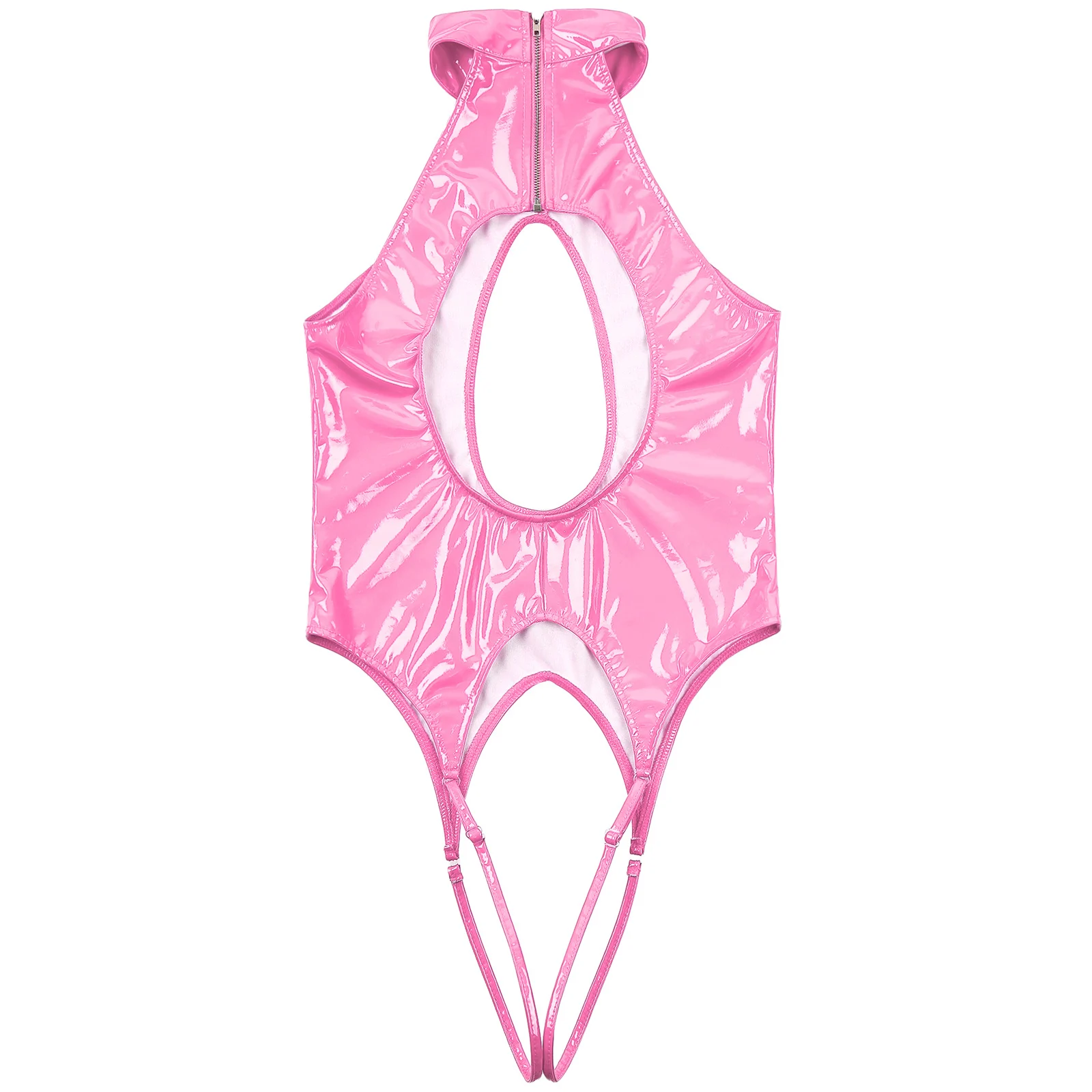 Porno Latex Bodysuit Leather Open Crotch Lingerie Hollow Chest Harness Halter Sexy Catsuit Jumpsuit Rave Night Club for Women women underwear,sexy lingerie,women jumpsuit