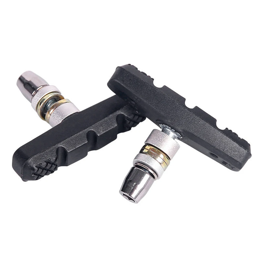 1Pair  Bicycle Silent Brake Pads Cycling V Brake Holder Shoes Blocks 60mm