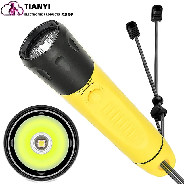 Diving flashlight charging strong light L2 focus long flashlight plastic waterproof submersible lighting at night submersible