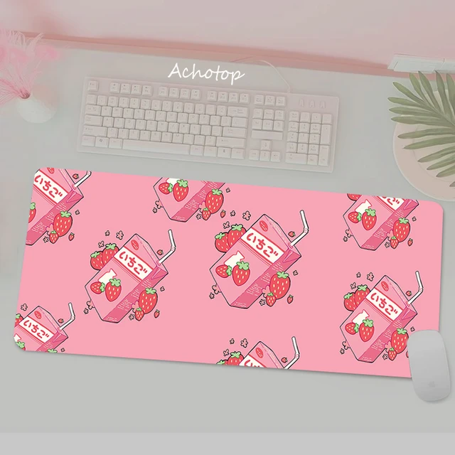 Mousepad Gato Kawaii Gato Japonês Leite De Morango