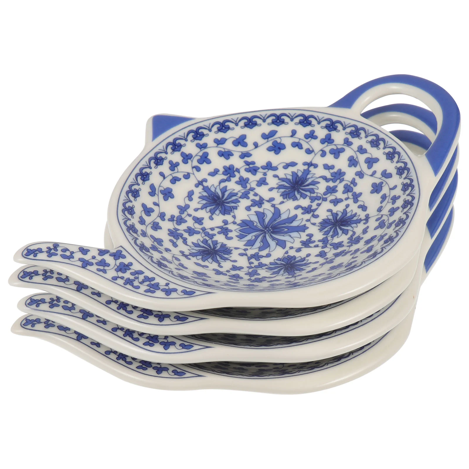 

4 Pcs Teapot Shaped Ceramic Dish Snacks Containers for Bags Tomato Sauce Decorative Teabag Coaster Plates Rest