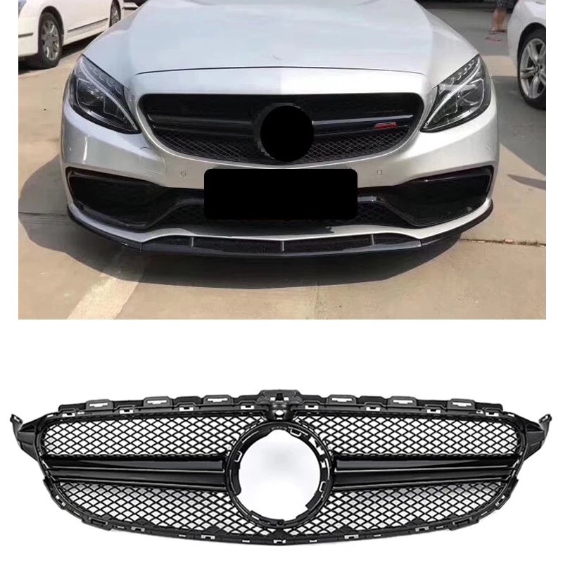 

For Mercedes Benz C class 2015-2019 front bumper grille w205 C63 AMG style high quality ABS black grille