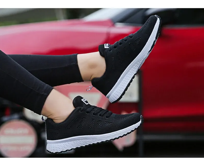 Description Picture 3 of itemWomen Casual Shoes Fashion Breathable Walking Mesh FlatShoesSneakers White Female Footwear