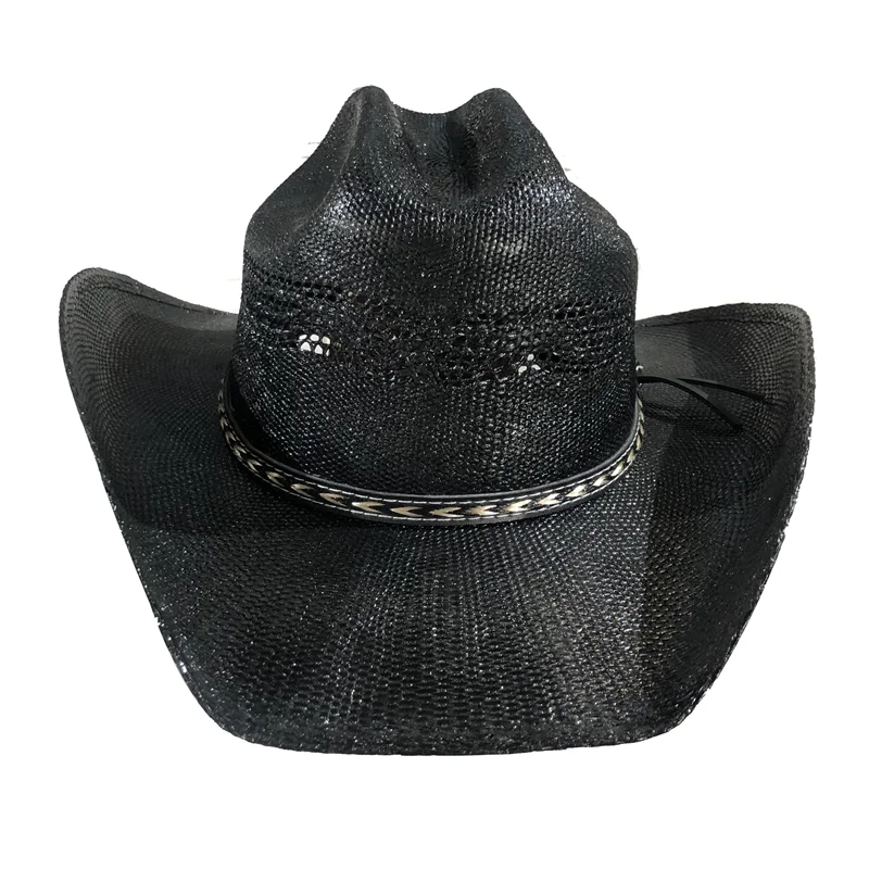 Neue männer Vintage Western Cowboy Hut Handgemachte Stroh Weben Strand Sonnenhut Gentleman Cowgirl Jazz Hut Sombrero Hombre – Detail 7
