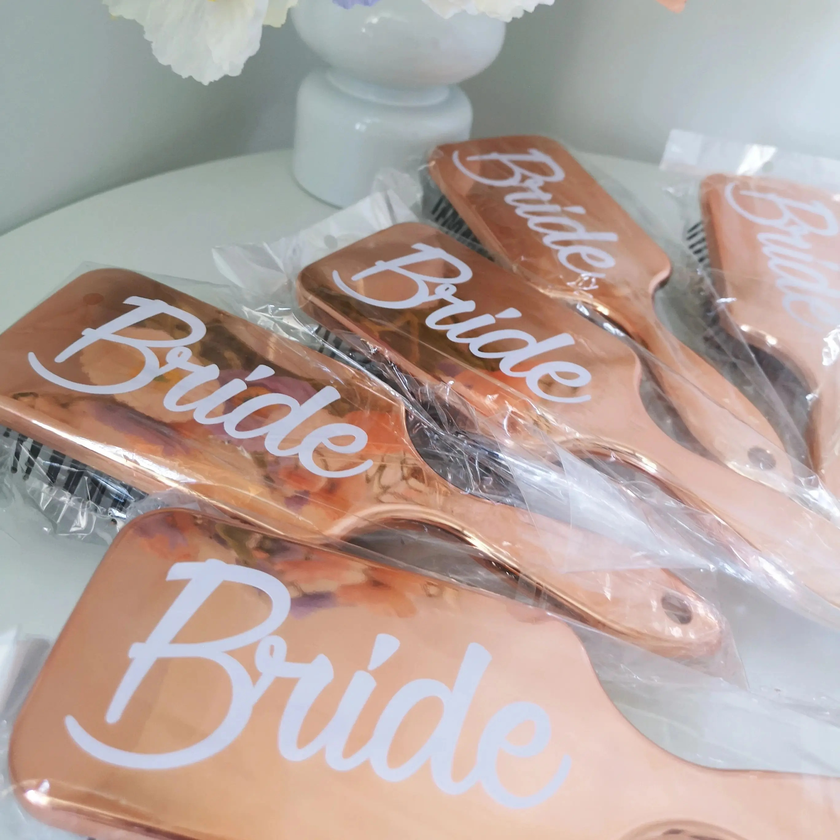 Personalised Name Hair Brush Wedding Bridesmaid Air Cushion Hair Comb Flower Girl Present Birthday Christmas Valentines Gift