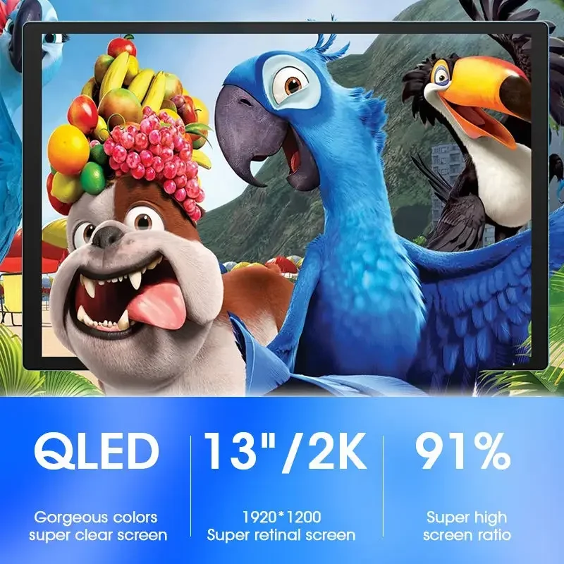 13.3인치 2Din 안드로이드 카 스테레오 GPS 네비게이션 멀티미디어 플레이어 360도 회전 화면 터치, 후방 카메라 포함