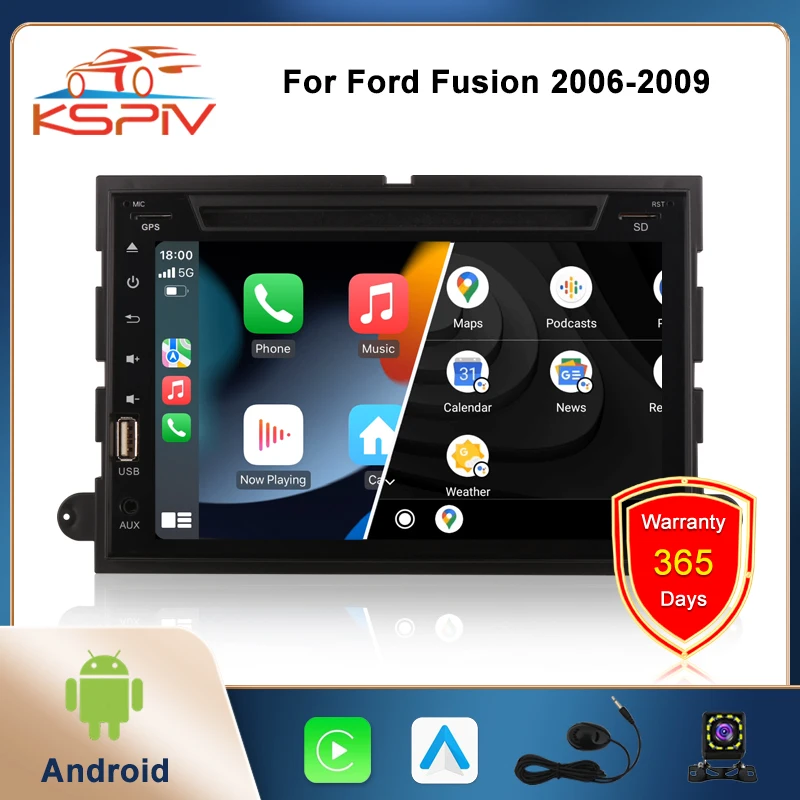 

7Inch 2Din Android GPS Navigation Audio Car Radio for Ford Fusion 2006-2009 Multimedia Bluetooth Touchscreen Carplay Head Unit